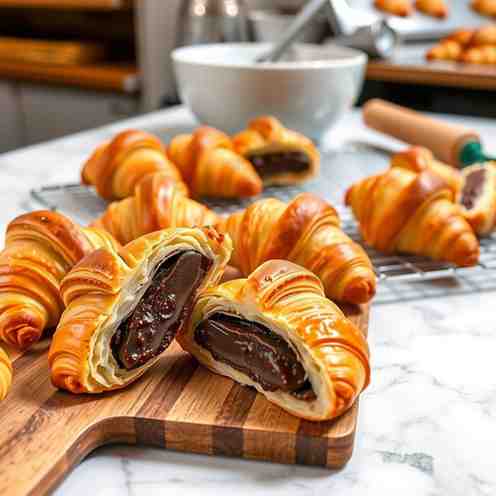 Flaky Chocolate Filled Croissants Recipe | Bake at Home